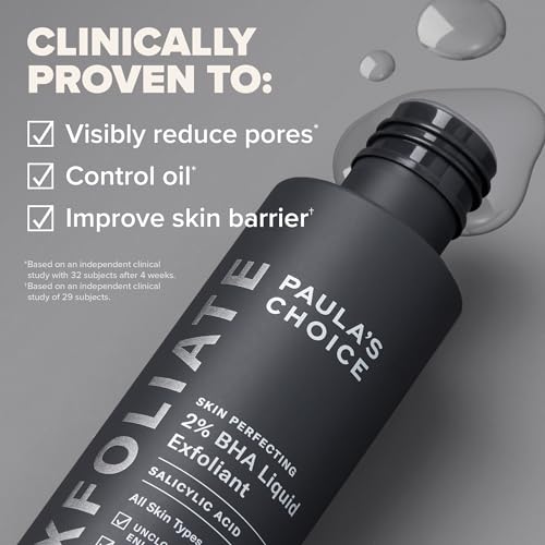 Paulas Choice--SKIN PERFECTING 2% BHA Liquid Salicylic Acid Exfoliant--Facial Exfoliant for Blackheads, Enlarged Pores, Wrinkles & Fine Lines, 4 oz Bottle Paula's Choice