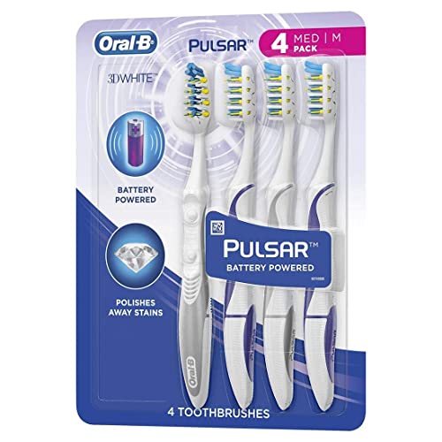 Oral-B Pulsar Vibrating Bristles Toothbrush, Medium, 4 Pack (Colors May Vary) Oral-B